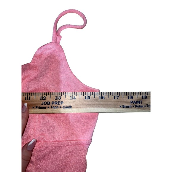Meraki Womens Tank Top Size L Pink Spaghetti Strap Keyhole Ruffles Scalloped - Picture 6 of 7